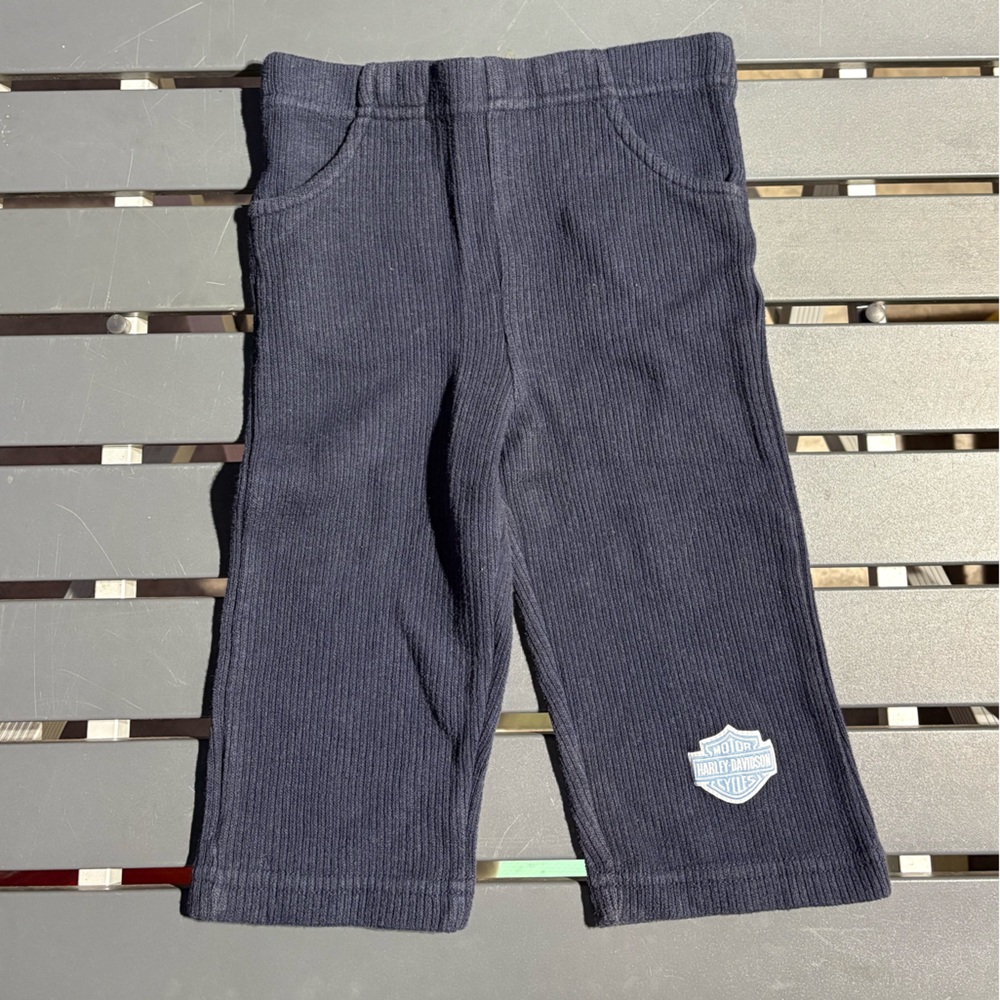 Vintage Harley Davidson Navy Blue Ribbed Pants